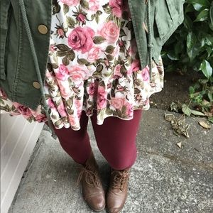 Agnes and Dora roses ruffle tunic medium new